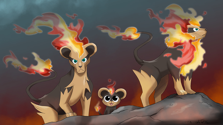 Pokémon Pyroar Family