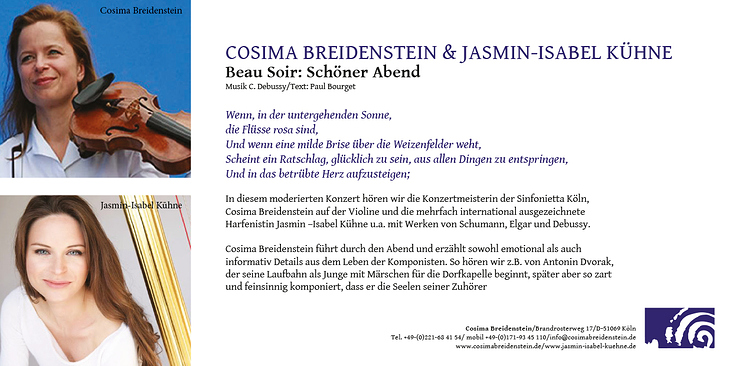 Veranstaltungs Flyer & Vita für Fr. Breidenstein Hinten