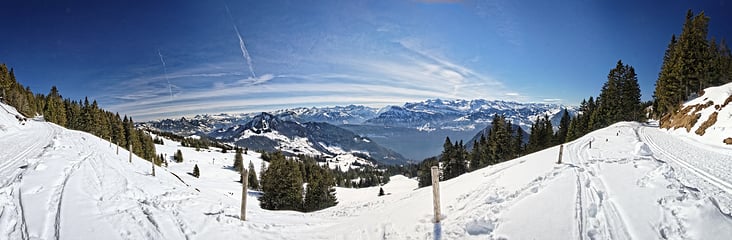 Alpenpanorama mit Vierwaldstätter See von der Rigi aus
