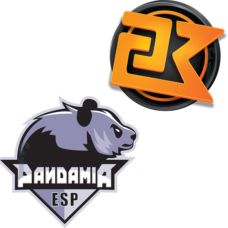 Logos für die E-Sport Teams „23 K-Gaming“ und „Pandamia“.