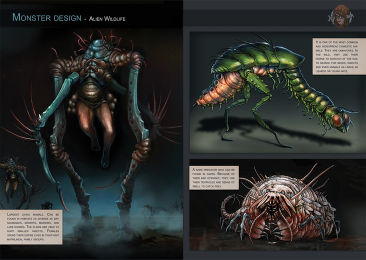 Monster Design – Alien Wildlife. Entwürfe für außerirdische Tiere.