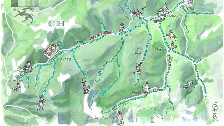 Quellflüsse des Rheins in Graubünden