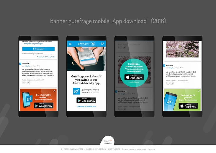 Banner gutefrage mobile „App download“ (2016)