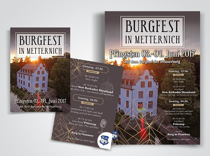 Flyer und Plakatgestaltung für ein Burgfest-Event