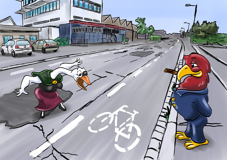 Panel Artwork – Fahrradweg in der Niederwiesenstraße in Villingen