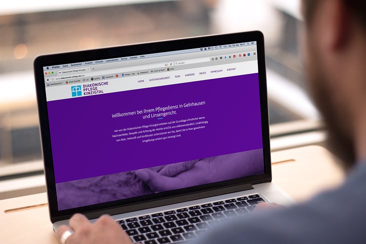 Website der Diakonischen Pflege Kinzigtal gGmbH