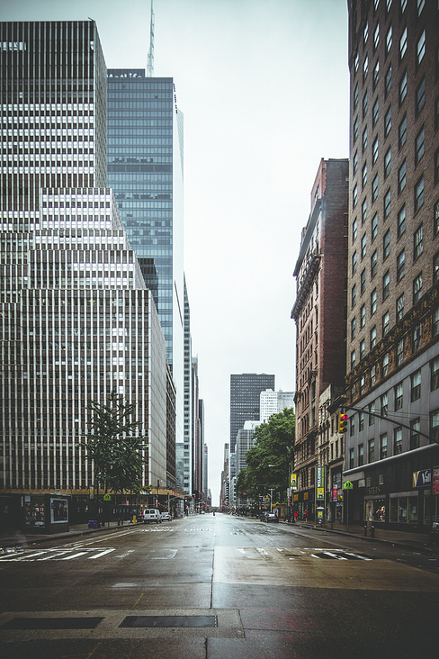 Leere Straßen in Manhattan