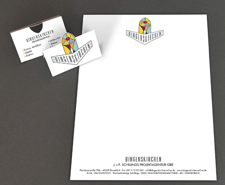 Logo, Visitenkarte und Briefbogen für die Projektagentur Dingenskirchen