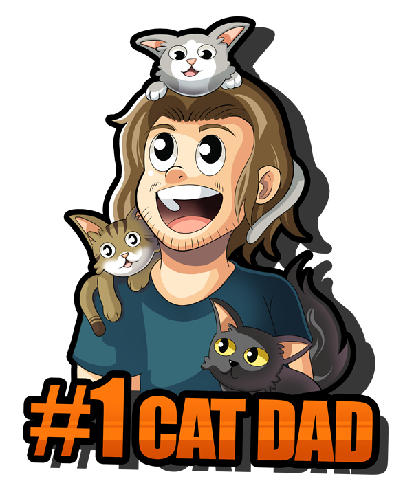 #1 Cat Dad Shirt Design