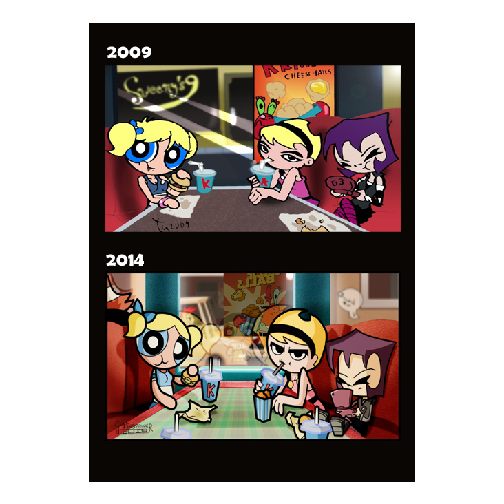 Lunch at the krusty Krab Vergleich 2009 und 2014