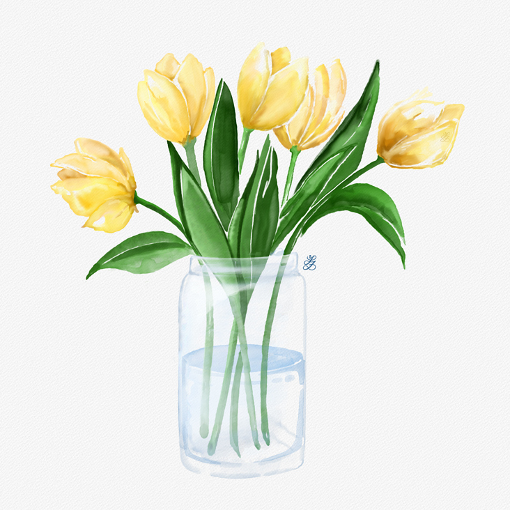 Digitales Aquarell „Tulips“