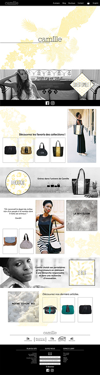Home page for Camille’s E-Shop
