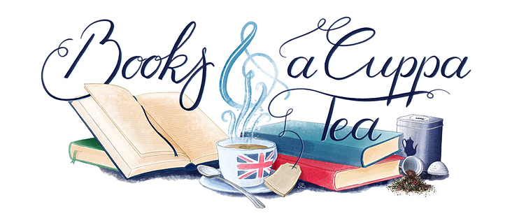 Illustriertes Logobanner „Books & a Cuppa Tea“