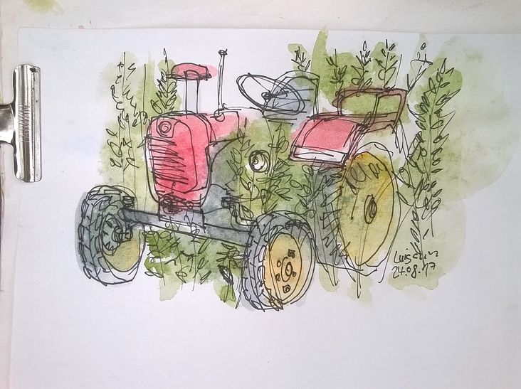 Traktor auf dem Pinke Panke Kinderbauernhof in Pankow