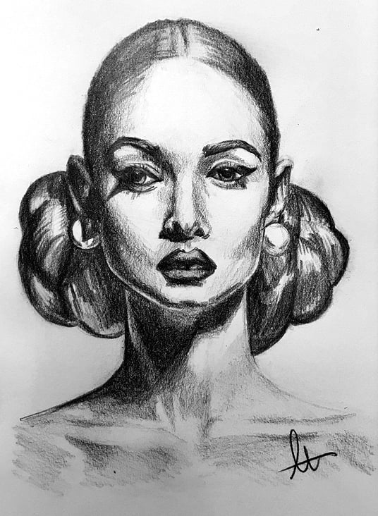 Women Head Sketch