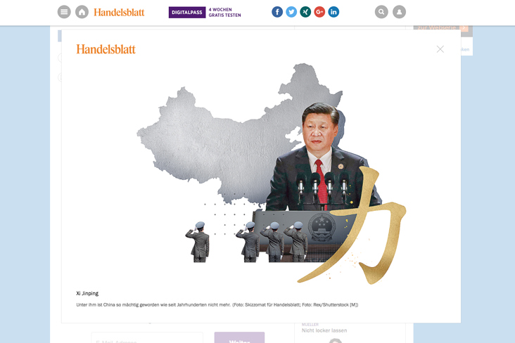 „Machtfaktor des Jahres“ Handelsblatt-Dossier, Xi Jingping chinesischer Präsident