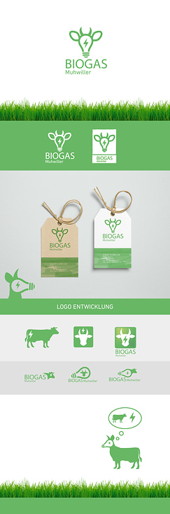 Biogas Logo mit der Energie Kuh