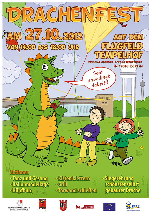 Illustriertes Plakat – Drachenfest
