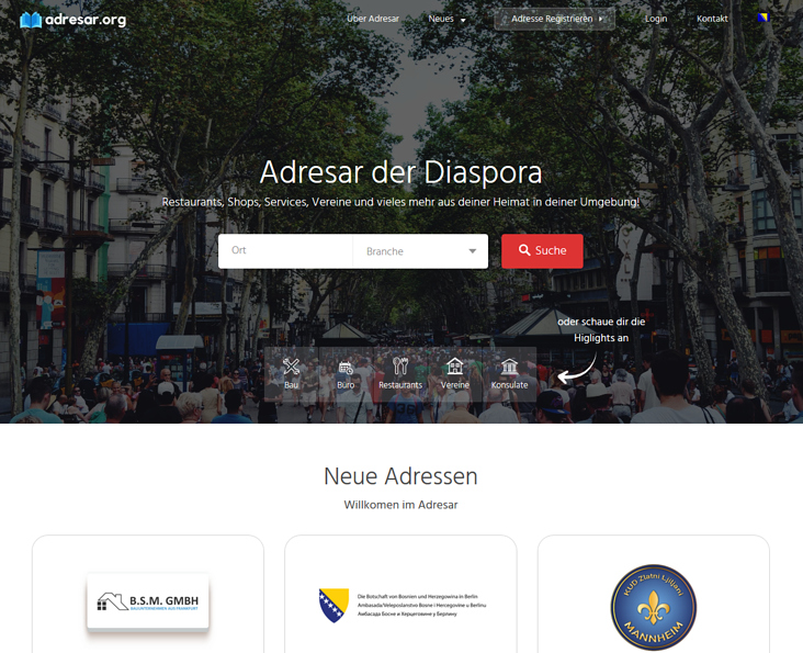 adresar.org Frontpage