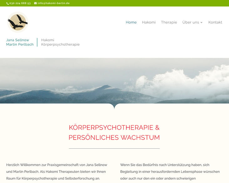 Wordpress Seite – Hakomi Berlin