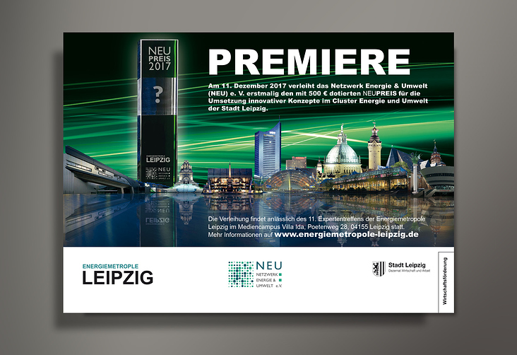 Anzeige zur Auslobung des NEUpreises der Energiemetropole Leipzig