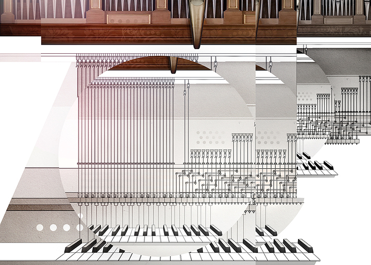 Inside music. Editorial illustration. Detail.