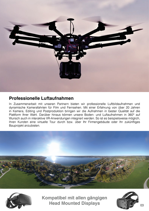 Professionelle Drohnen- und Filmaufnahmen – Konventionell und 360 Grad