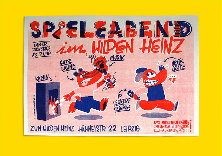 Spieleabend – Risoprint Poster