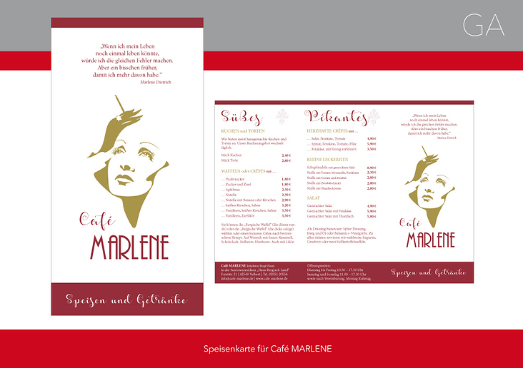 Speisenkarte Café MARLENE