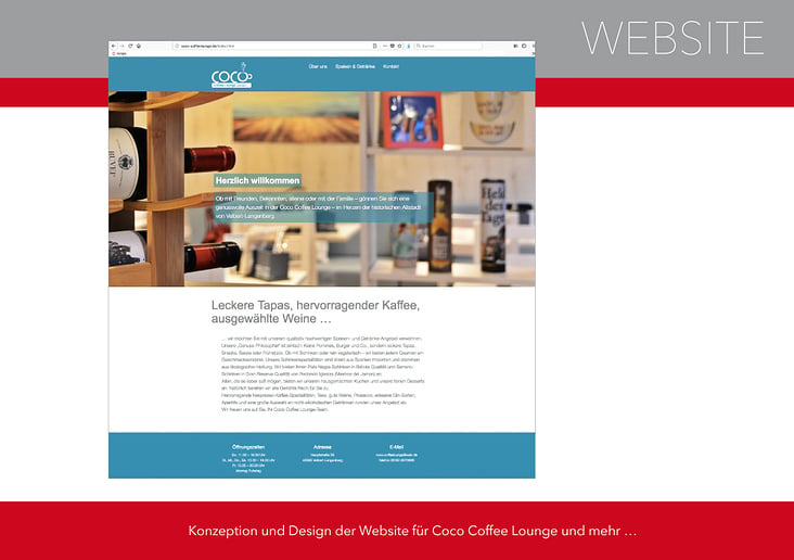 Website Coco Coffee Lounge und mehr … (Text und Umsetzung)