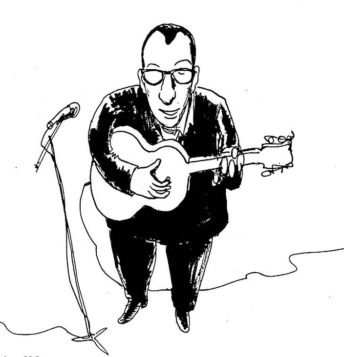 Konzertzeichnung Elvis Costello