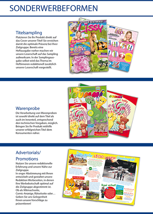 Sonderwerbeformen Kinder-und Jugend-Zeitschriften