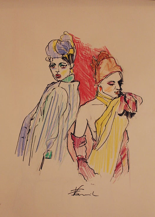Marc Jacobs NYFW Designs Sketch/2017 Vienna/pencils and ink on paper