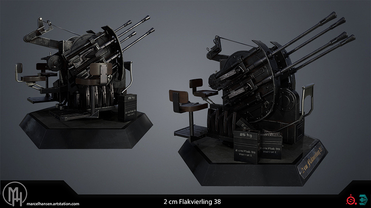 3D Modell – 2cm Flak 38 Flakvierling