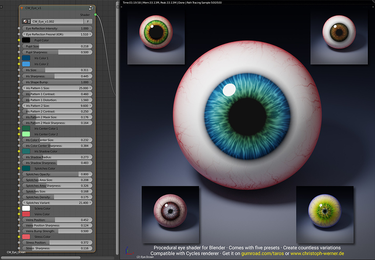 CW Eye – Prozedurales Material für Blender