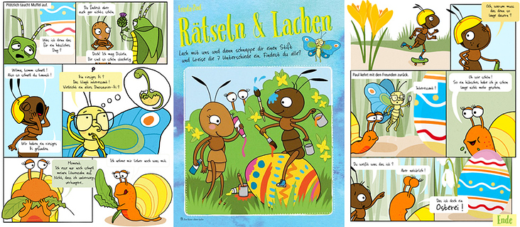 Illustrationen für das Kindermagazin „Mein kleiner schöner Garten, Frieda & Paul – komm mit uns raus“ (Burda Verlag)