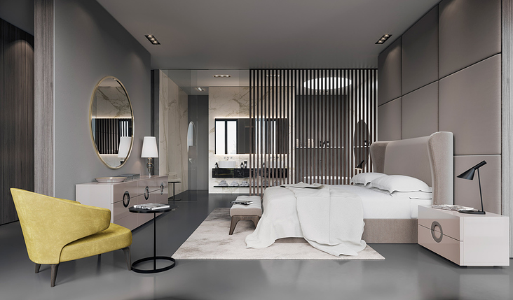 Minotti-Wohnung 3D Visualisierung_Schlafzimmer