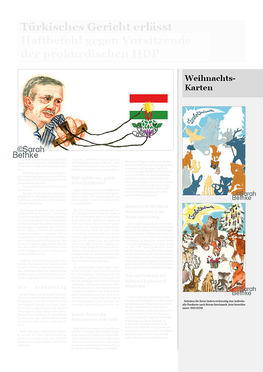 Editorial Illustration 2 Erdogan gegen die HDP