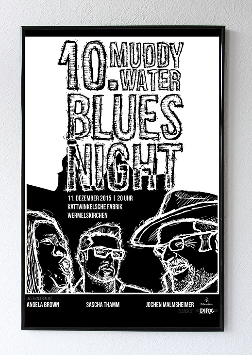 2015 – Plakat für die 10. Muddy Water Bluesnight (Auftrag)