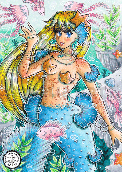 Happy Mermaid, DIN A6