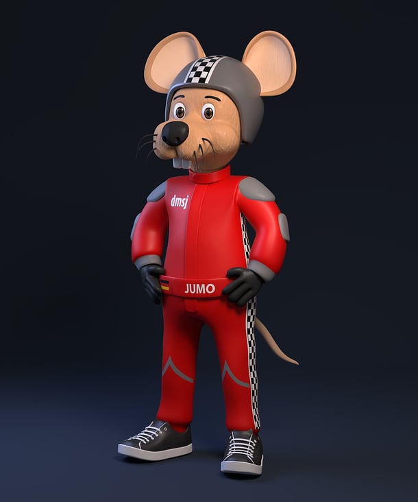 3D Character Maus für dmsj – deutsche motor sport jugend