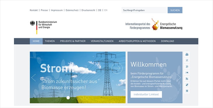 Ausschreibungslayout Biomasseforschungszentrum / Bundesministerium für Wirtschaft und Energie