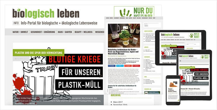 Webdesign für WordPress-Blog biologisch-leben.de