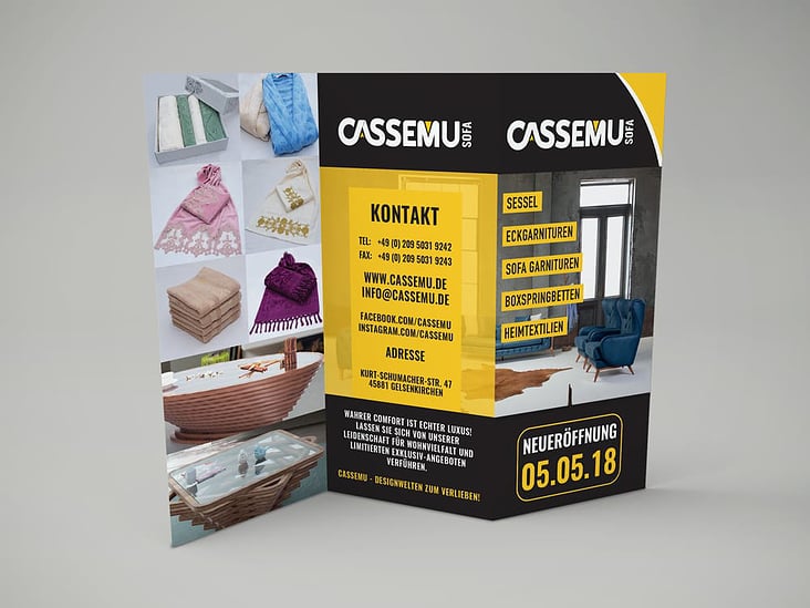 Cassemu Sofa – Eröffnungs-Flyer