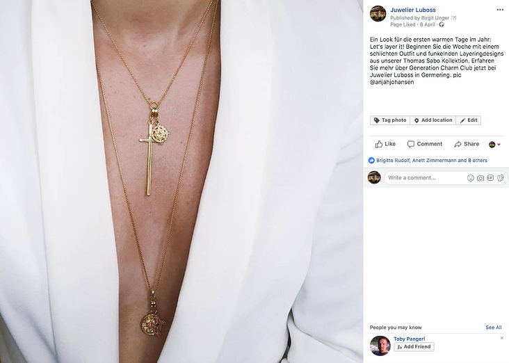 Facebook-Post für Juwelier Luboss
