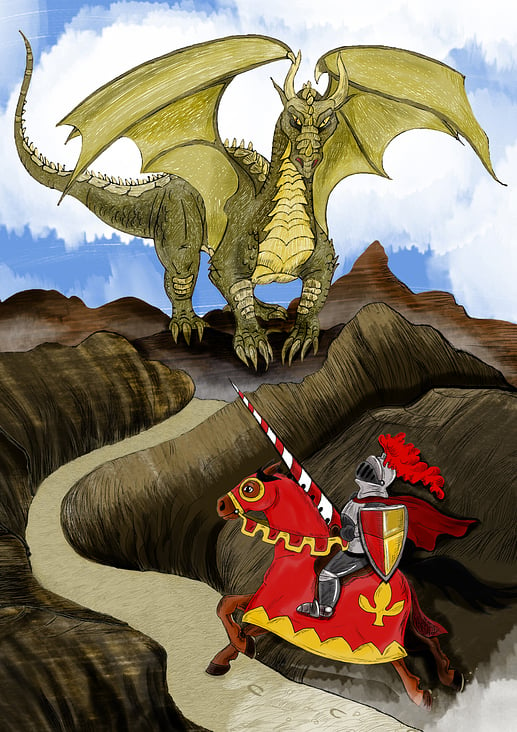 Drachen und Ritter