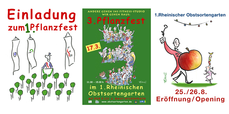 Veranstaltungsplakate für den „1. Rheinischen Obstsortengarten“