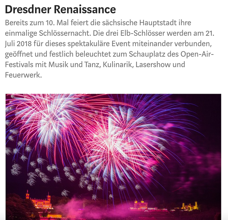 Blog für die VENTAR AG über das Dresdner Schlösserfest