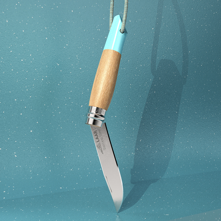 modeled based on the original Opinel pocket knife with some minor design changes.