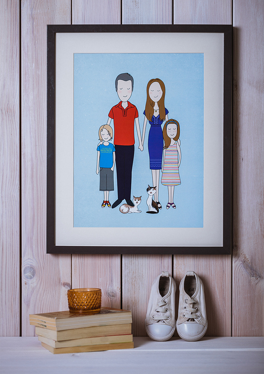 Illustration für div. Familienportraits